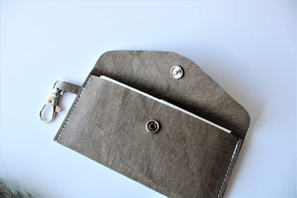 Zero Waste Taschentuchtasche aus veganem Leder