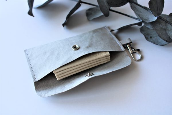 Zero Waste Taschentuchtasche aus veganem Leder
