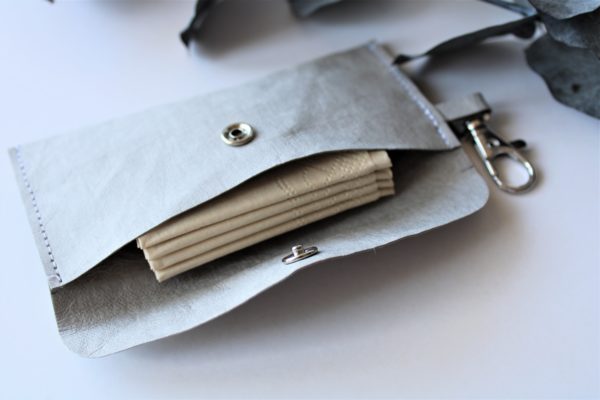 Zero Waste Taschentuchtasche aus veganem Leder