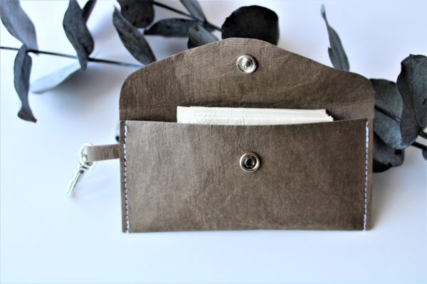 Zero Waste Taschentuchtasche aus veganem Leder