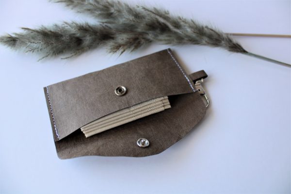 Zero Waste Taschentuchtasche aus veganem Leder